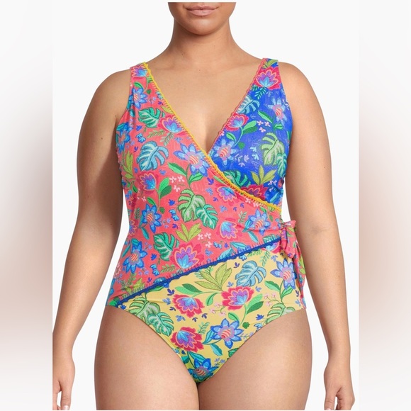 Johnny Was Plus Rumba Mix Wrap One Piece - Picture 2 of 6